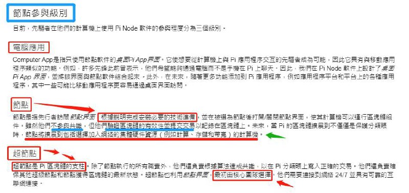 ⚠️節點參與級別 ❗️大家最關心的話題😂節點和超節點的選擇過程❗️節點和超節點的選擇標準❗️這是大家最關心的，我把重點記錄下來，大家仔細看清楚，要看詳細內容請登入Pi官網節點介紹網頁  